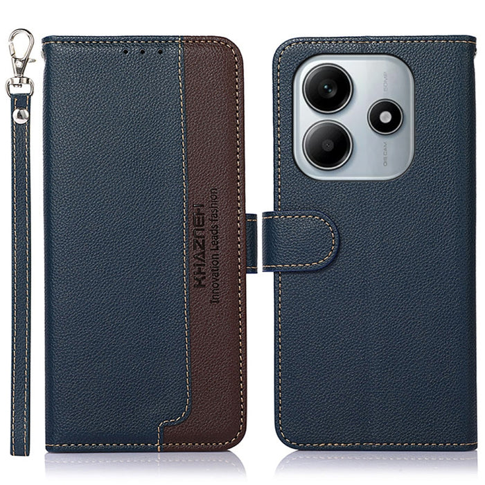 KHAZNEH Funda para teléfono RFID de cuero con textura Litchi, For Redmi A7 Pro 171mm/Poco C85x 5G Global, For Redmi Turbo 5 Max / Poco X8 Pro Max, For Redmi Turbo 5 5G / Poco X8 Pro 5G, For Redmi Note 15 Pro+ 5G Global 163.3mm                          ...