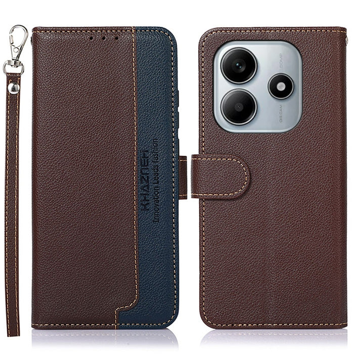 KHAZNEH Funda para teléfono RFID de cuero con textura Litchi, For Redmi A7 Pro 171mm/Poco C85x 5G Global, For Redmi Turbo 5 Max / Poco X8 Pro Max, For Redmi Turbo 5 5G / Poco X8 Pro 5G, For Redmi Note 15 Pro+ 5G Global 163.3mm                          ...