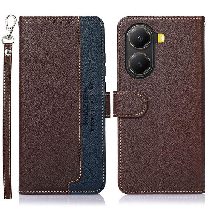 KHAZNEH Funda para teléfono RFID de cuero con textura Litchi, For Redmi A7 Pro 171mm/Poco C85x 5G Global, For Redmi Turbo 5 Max / Poco X8 Pro Max, For Redmi Turbo 5 5G / Poco X8 Pro 5G, For Redmi Note 15 Pro+ 5G Global 163.3mm                          ...