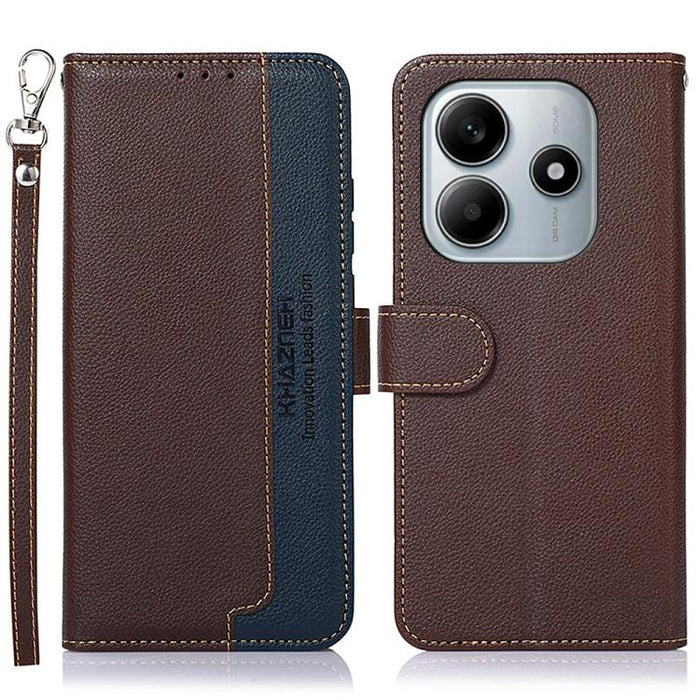 KHAZNEH Funda para teléfono RFID de cuero con textura Litchi, For Redmi A7 Pro 171mm/Poco C85x 5G Global, For Redmi Turbo 5 Max / Poco X8 Pro Max, For Redmi Turbo 5 5G / Poco X8 Pro 5G, For Redmi Note 15 Pro+ 5G Global 163.3mm                          ...