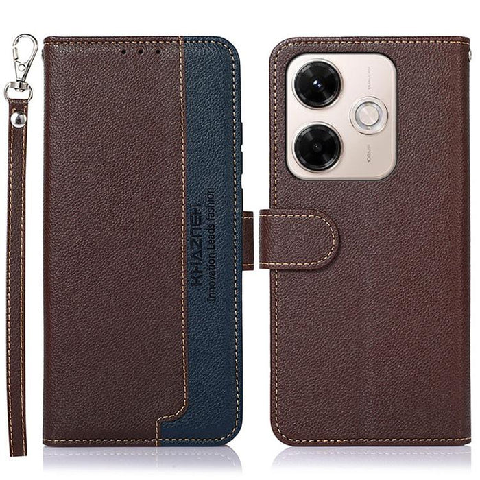 KHAZNEH Funda para teléfono RFID de cuero con textura Litchi, For Redmi A7 Pro 171mm/Poco C85x 5G Global, For Redmi Turbo 5 Max / Poco X8 Pro Max, For Redmi Turbo 5 5G / Poco X8 Pro 5G, For Redmi Note 15 Pro+ 5G Global 163.3mm                          ...