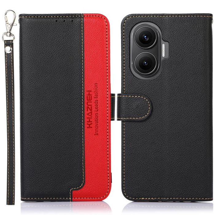 KHAZNEH Funda para teléfono RFID de cuero con textura Litchi, For Redmi A7 Pro 171mm/Poco C85x 5G Global, For Redmi Turbo 5 Max / Poco X8 Pro Max, For Redmi Turbo 5 5G / Poco X8 Pro 5G, For Redmi Note 15 Pro+ 5G Global 163.3mm                          ...