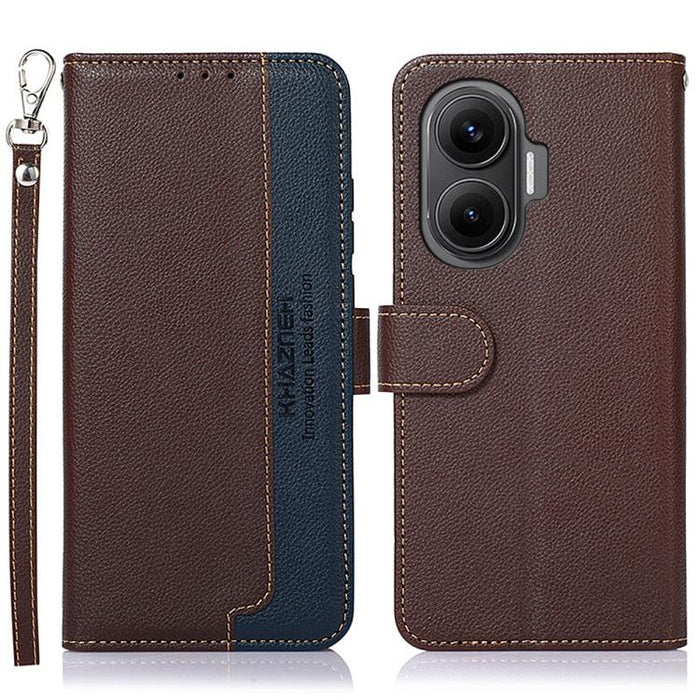 KHAZNEH Funda para teléfono RFID de cuero con textura Litchi, For Redmi A7 Pro 171mm/Poco C85x 5G Global, For Redmi Turbo 5 Max / Poco X8 Pro Max, For Redmi Turbo 5 5G / Poco X8 Pro 5G, For Redmi Note 15 Pro+ 5G Global 163.3mm                          ...