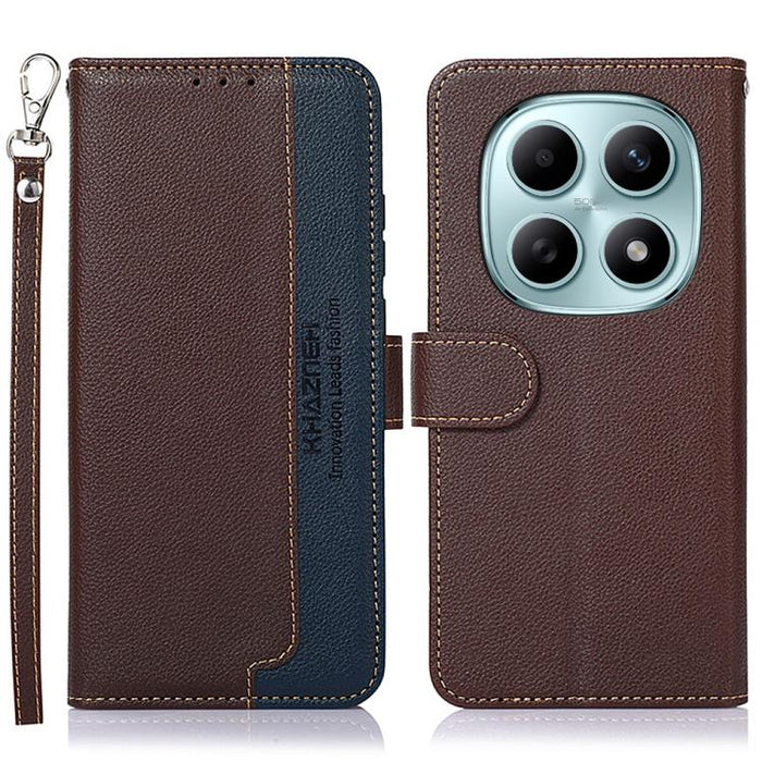KHAZNEH Funda para teléfono RFID de cuero con textura Litchi, For Redmi A7 Pro 171mm/Poco C85x 5G Global, For Redmi Turbo 5 Max / Poco X8 Pro Max, For Redmi Turbo 5 5G / Poco X8 Pro 5G, For Redmi Note 15 Pro+ 5G Global 163.3mm                          ...