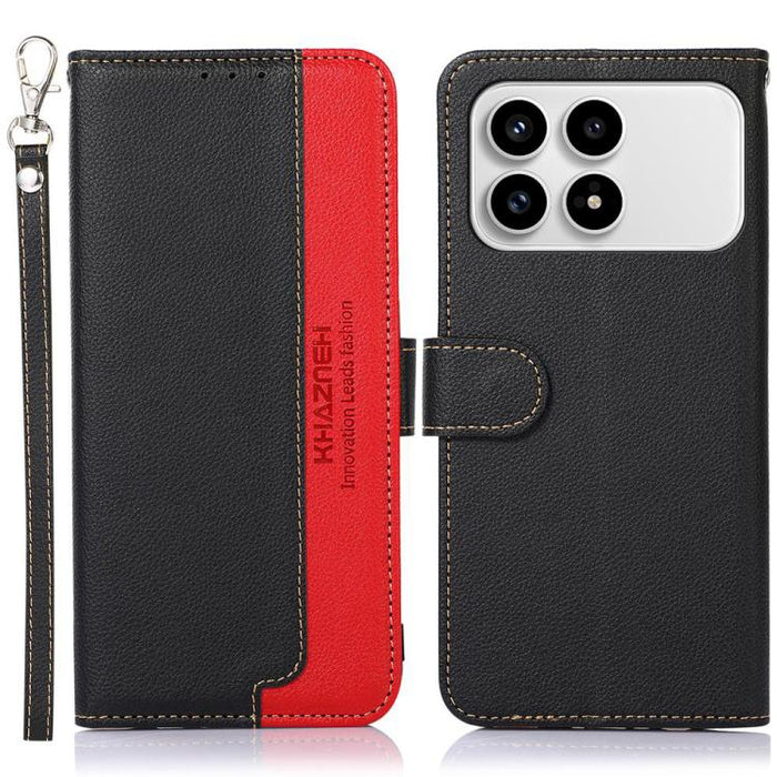 KHAZNEH Funda para teléfono RFID de cuero con textura Litchi, For Redmi A7 Pro 171mm/Poco C85x 5G Global, For Redmi Turbo 5 Max / Poco X8 Pro Max, For Redmi Turbo 5 5G / Poco X8 Pro 5G, For Redmi Note 15 Pro+ 5G Global 163.3mm                          ...