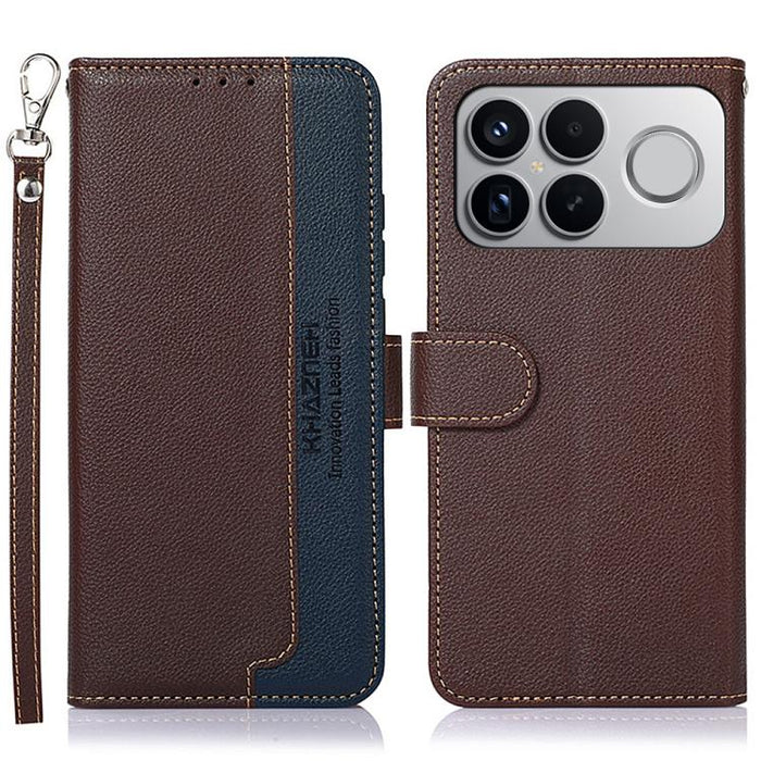 KHAZNEH Funda para teléfono RFID de cuero con textura Litchi, For Redmi A7 Pro 171mm/Poco C85x 5G Global, For Redmi Turbo 5 Max / Poco X8 Pro Max, For Redmi Turbo 5 5G / Poco X8 Pro 5G, For Redmi Note 15 Pro+ 5G Global 163.3mm                          ...