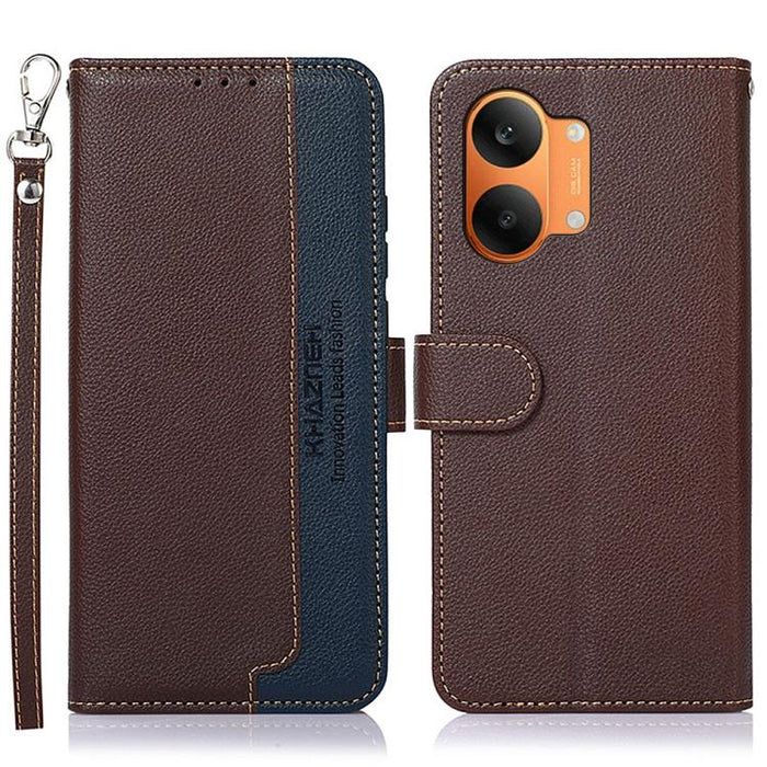 KHAZNEH Funda para teléfono RFID de cuero con textura Litchi, For Redmi A7 Pro 171mm/Poco C85x 5G Global, For Redmi Turbo 5 Max / Poco X8 Pro Max, For Redmi Turbo 5 5G / Poco X8 Pro 5G, For Redmi Note 15 Pro+ 5G Global 163.3mm                          ...