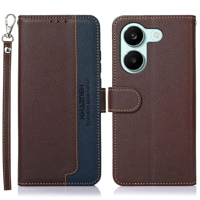 KHAZNEH Funda para teléfono RFID de cuero con textura Litchi, For Redmi A7 Pro 171mm/Poco C85x 5G Global, For Redmi Turbo 5 Max / Poco X8 Pro Max, For Redmi Turbo 5 5G / Poco X8 Pro 5G, For Redmi Note 15 Pro+ 5G Global 163.3mm                          ...