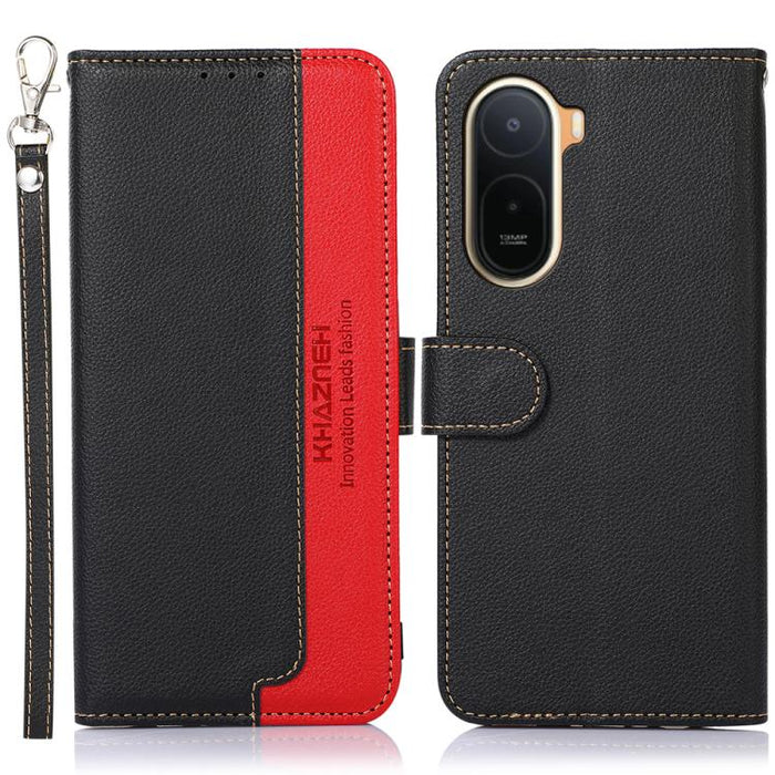 KHAZNEH Funda para teléfono RFID de cuero con textura Litchi, For Redmi A7 Pro 171mm/Poco C85x 5G Global, For Redmi Turbo 5 Max / Poco X8 Pro Max, For Redmi Turbo 5 5G / Poco X8 Pro 5G, For Redmi Note 15 Pro+ 5G Global 163.3mm                          ...