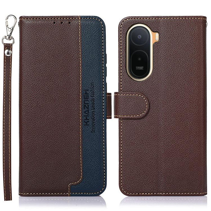 KHAZNEH Funda para teléfono RFID de cuero con textura Litchi, For Redmi A7 Pro 171mm/Poco C85x 5G Global, For Redmi Turbo 5 Max / Poco X8 Pro Max, For Redmi Turbo 5 5G / Poco X8 Pro 5G, For Redmi Note 15 Pro+ 5G Global 163.3mm                          ...
