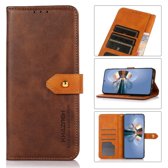 Funda de cuero con tapa para teléfono con textura de piel de vaca KHAZNEH, For Redmi 14 4G, For Xiaomi Redmi 13 4G