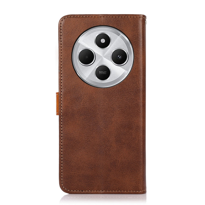 Funda de cuero con tapa para teléfono con textura de piel de vaca KHAZNEH, For Redmi 14 4G, For Xiaomi Redmi 13 4G