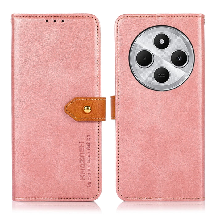 Funda de cuero con tapa para teléfono con textura de piel de vaca KHAZNEH, For Redmi 14 4G, For Xiaomi Redmi 13 4G