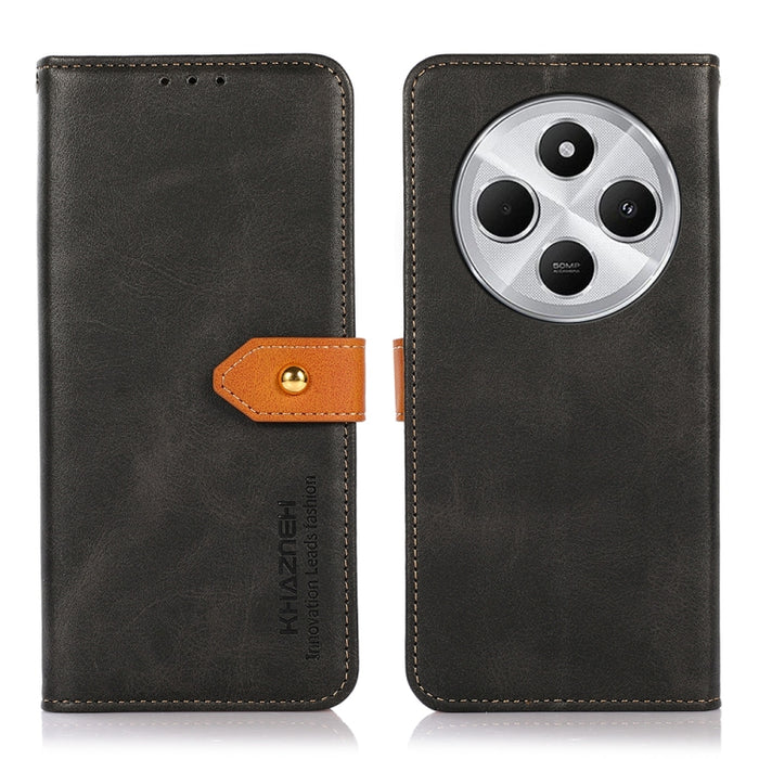 Funda de cuero con tapa para teléfono con textura de piel de vaca KHAZNEH, For Redmi 14 4G, For Xiaomi Redmi 13 4G