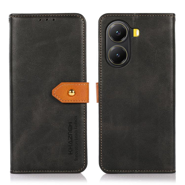 Funda de cuero con tapa para teléfono con textura de piel de vaca KHAZNEH, For Redmi 14 4G, For Xiaomi Redmi 13 4G