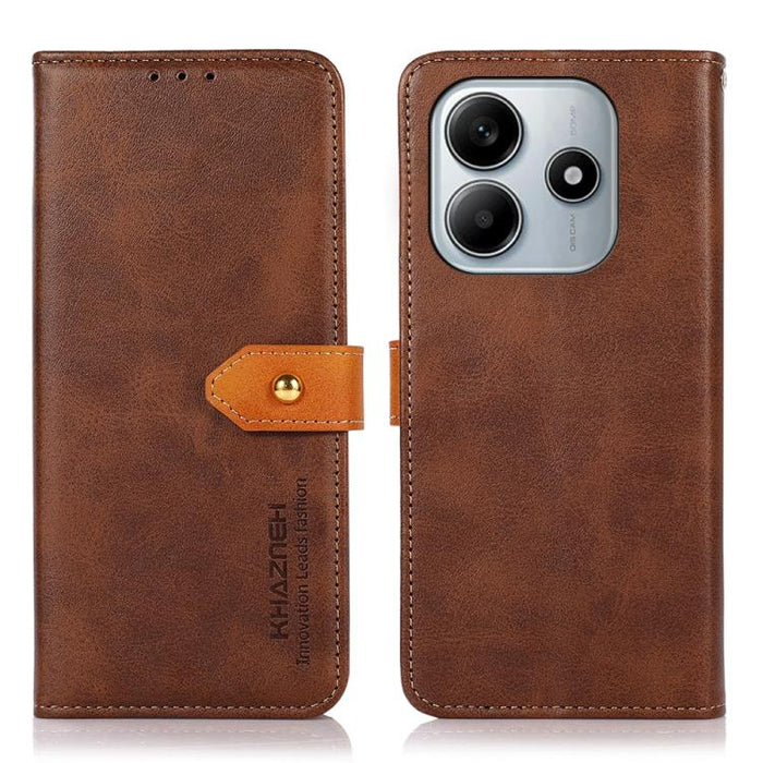 Funda de cuero con tapa para teléfono con textura de piel de vaca KHAZNEH, For Redmi A7 Pro 171mm/Poco C85x 5G, For Redmi Turbo 5 Max / Poco X8 Pro Max, For Redmi Turbo 5 5G / Poco X8 Pro 5G, For Redmi Note 15 Pro+ 5G Global 163.3                      ...