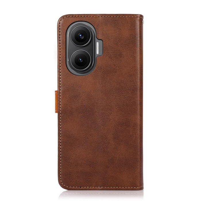 Funda de cuero con tapa para teléfono con textura de piel de vaca KHAZNEH, For Redmi 14 4G, For Xiaomi Redmi 13 4G