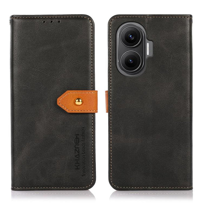 Funda de cuero con tapa para teléfono con textura de piel de vaca KHAZNEH, For Redmi 14 4G, For Xiaomi Redmi 13 4G