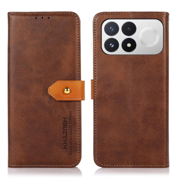 Funda de cuero con tapa para teléfono con textura de piel de vaca KHAZNEH, For Redmi Note 17 4G Global 169.7mm, For Redmi Note 17 Pro+ 5G Global 163.4, For Redmi Note 17 Pro 5G Global 163.5mm, For Redmi K100 Pro Max/Poco F9 Ultra 5G                    ...