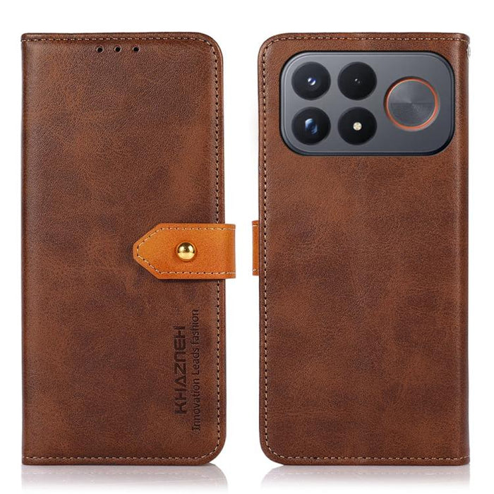 Funda de cuero con tapa para teléfono con textura de piel de vaca KHAZNEH, For Redmi Note 17 4G Global 169.7mm, For Redmi Note 17 Pro+ 5G Global 163.4, For Redmi Note 17 Pro 5G Global 163.5mm, For Redmi K100 Pro Max/Poco F9 Ultra 5G                    ...