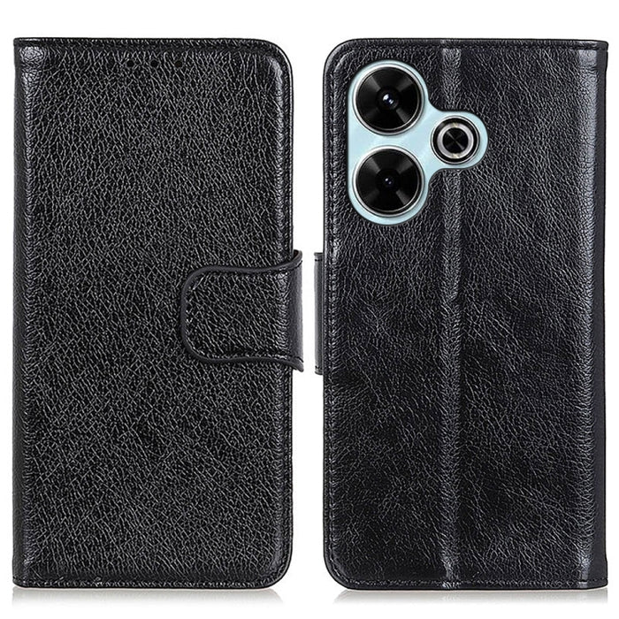 Funda para teléfono de cuero con tapa horizontal con textura de napa, For Redmi 14C 4G, For Xiaomi Redmi 13 4G