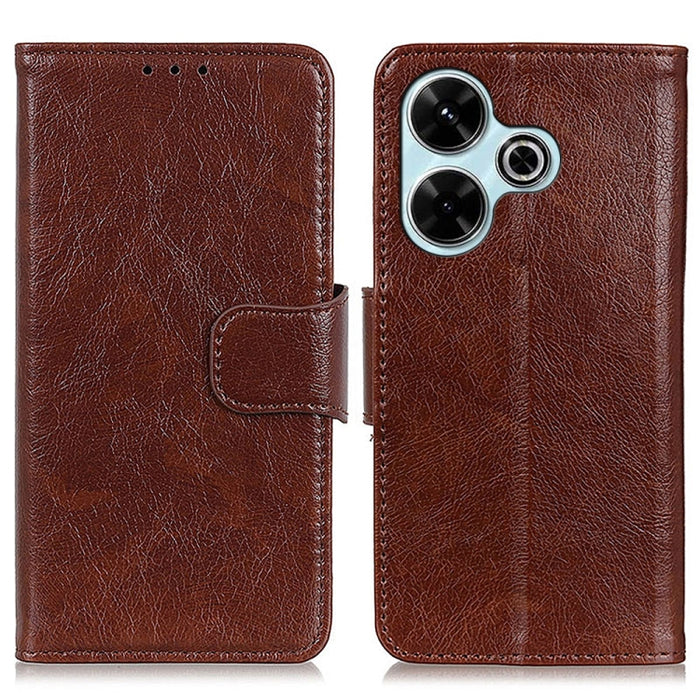 Funda para teléfono de cuero con tapa horizontal con textura de napa, For Redmi 14C 4G, For Xiaomi Redmi 13 4G