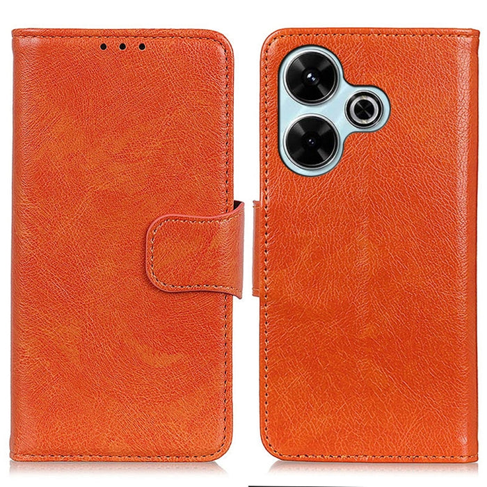 Funda para teléfono de cuero con tapa horizontal con textura de napa, For Redmi 14C 4G, For Xiaomi Redmi 13 4G