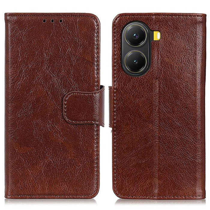 Funda para teléfono de cuero con tapa horizontal con textura de napa, For Redmi 14C 4G, For Xiaomi Redmi 13 4G