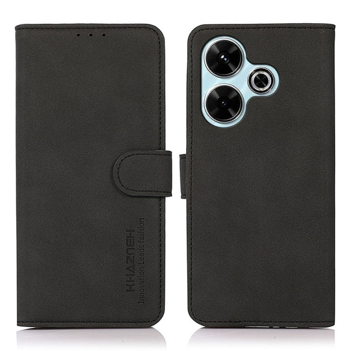Funda para teléfono de cuero con textura mate KHAZNEH, For Redmi 14C 4G, For Xiaomi Redmi 13 4G