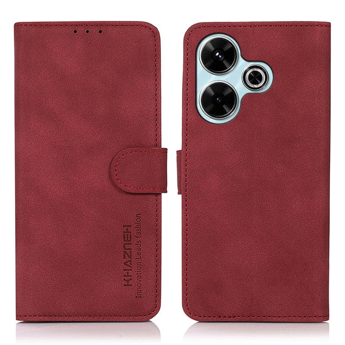 Funda para teléfono de cuero con textura mate KHAZNEH, For Redmi 14C 4G, For Xiaomi Redmi 13 4G
