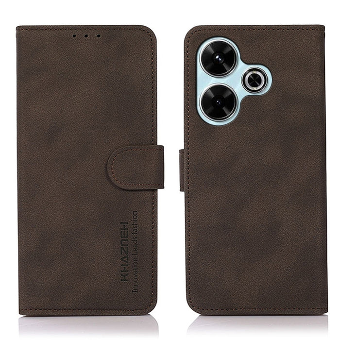 Funda para teléfono de cuero con textura mate KHAZNEH, For Redmi 14C 4G, For Xiaomi Redmi 13 4G