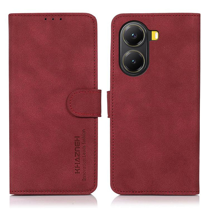 Funda para teléfono de cuero con textura mate KHAZNEH, For Redmi 14C 4G, For Xiaomi Redmi 13 4G