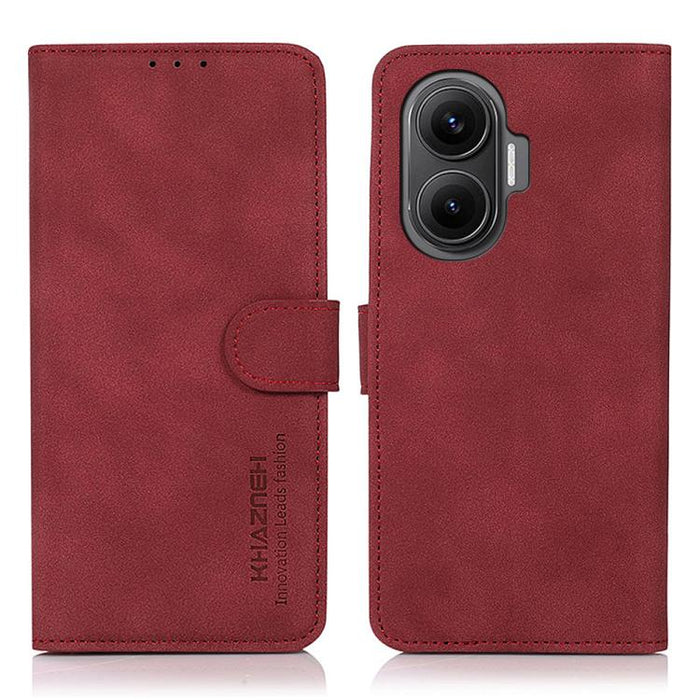 Funda para teléfono de cuero con textura mate KHAZNEH, For Redmi 14C 4G, For Xiaomi Redmi 13 4G
