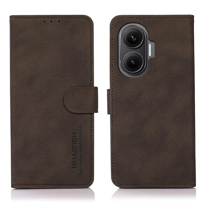 Funda para teléfono de cuero con textura mate KHAZNEH, For Redmi 14C 4G, For Xiaomi Redmi 13 4G