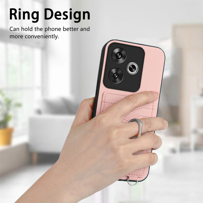 Estuche para teléfono con tarjetero y anillo de cuerda cruzada R20, For Xiaomi Redmi Turbo 3, For Xiaomi Redmi A3 4G Global, For Xiaomi Redmi Note 13 Pro 4G Global, For Xiaomi Redmi Note 13 4G Global, For Xiaomi Redmi 13C 5G / 13R                      ...