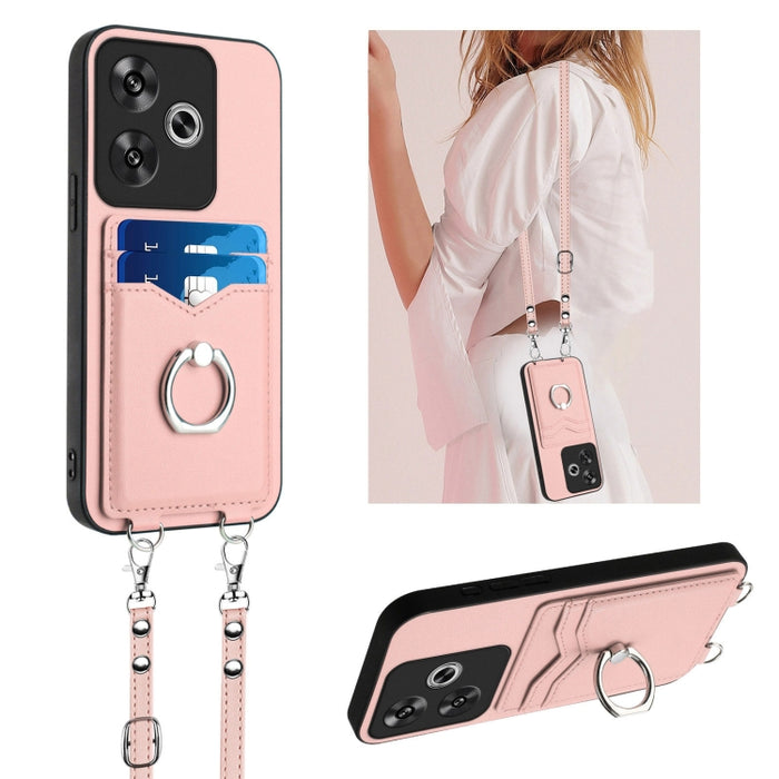 Estuche para teléfono con tarjetero y anillo de cuerda cruzada R20, For Xiaomi Redmi Turbo 3, For Xiaomi Redmi A3 4G Global, For Xiaomi Redmi Note 13 Pro 4G Global, For Xiaomi Redmi Note 13 4G Global, For Xiaomi Redmi 13C 5G / 13R                      ...