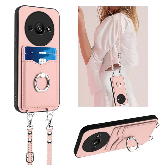 Estuche para teléfono con tarjetero y anillo de cuerda cruzada R20, For Xiaomi Redmi Turbo 3, For Xiaomi Redmi A3 4G Global, For Xiaomi Redmi Note 13 Pro 4G Global, For Xiaomi Redmi Note 13 4G Global, For Xiaomi Redmi 13C 5G / 13R                      ...