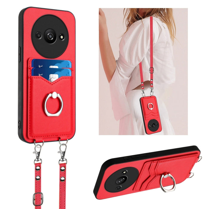 Estuche para teléfono con tarjetero y anillo de cuerda cruzada R20, For Xiaomi Redmi Turbo 3, For Xiaomi Redmi A3 4G Global, For Xiaomi Redmi Note 13 Pro 4G Global, For Xiaomi Redmi Note 13 4G Global, For Xiaomi Redmi 13C 5G / 13R                      ...