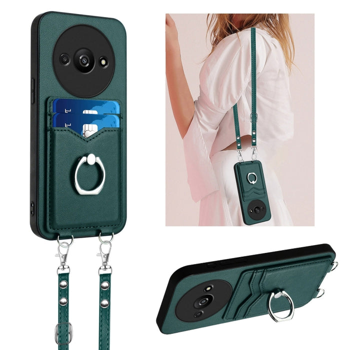 Estuche para teléfono con tarjetero y anillo de cuerda cruzada R20, For Xiaomi Redmi Turbo 3, For Xiaomi Redmi A3 4G Global, For Xiaomi Redmi Note 13 Pro 4G Global, For Xiaomi Redmi Note 13 4G Global, For Xiaomi Redmi 13C 5G / 13R                      ...
