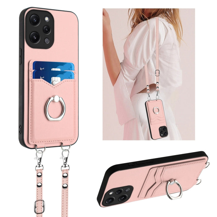 Estuche para teléfono con tarjetero y anillo de cuerda cruzada R20, For Xiaomi Redmi Turbo 3, For Xiaomi Redmi A3 4G Global, For Xiaomi Redmi Note 13 Pro 4G Global, For Xiaomi Redmi Note 13 4G Global, For Xiaomi Redmi 13C 5G / 13R                      ...