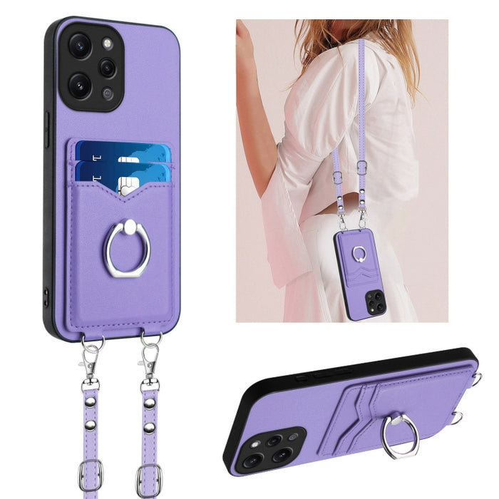Estuche para teléfono con tarjetero y anillo de cuerda cruzada R20, For Xiaomi Redmi Turbo 3, For Xiaomi Redmi A3 4G Global, For Xiaomi Redmi Note 13 Pro 4G Global, For Xiaomi Redmi Note 13 4G Global, For Xiaomi Redmi 13C 5G / 13R                      ...