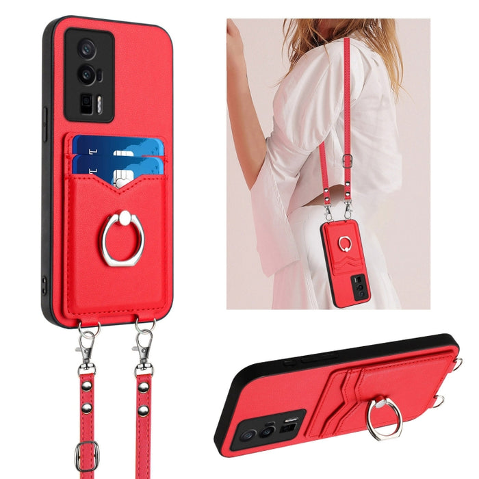 Estuche para teléfono con tarjetero y anillo de cuerda cruzada R20, For Xiaomi Redmi Turbo 3, For Xiaomi Redmi A3 4G Global, For Xiaomi Redmi Note 13 Pro 4G Global, For Xiaomi Redmi Note 13 4G Global, For Xiaomi Redmi 13C 5G / 13R                      ...