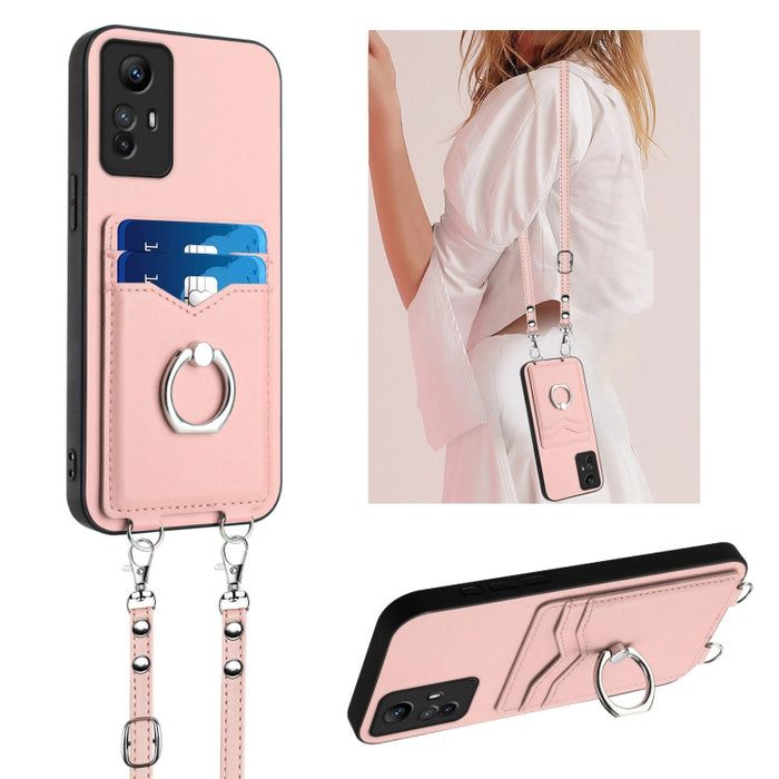 Estuche para teléfono con tarjetero y anillo de cuerda cruzada R20, For Xiaomi Redmi Turbo 3, For Xiaomi Redmi A3 4G Global, For Xiaomi Redmi Note 13 Pro 4G Global, For Xiaomi Redmi Note 13 4G Global, For Xiaomi Redmi 13C 5G / 13R                      ...