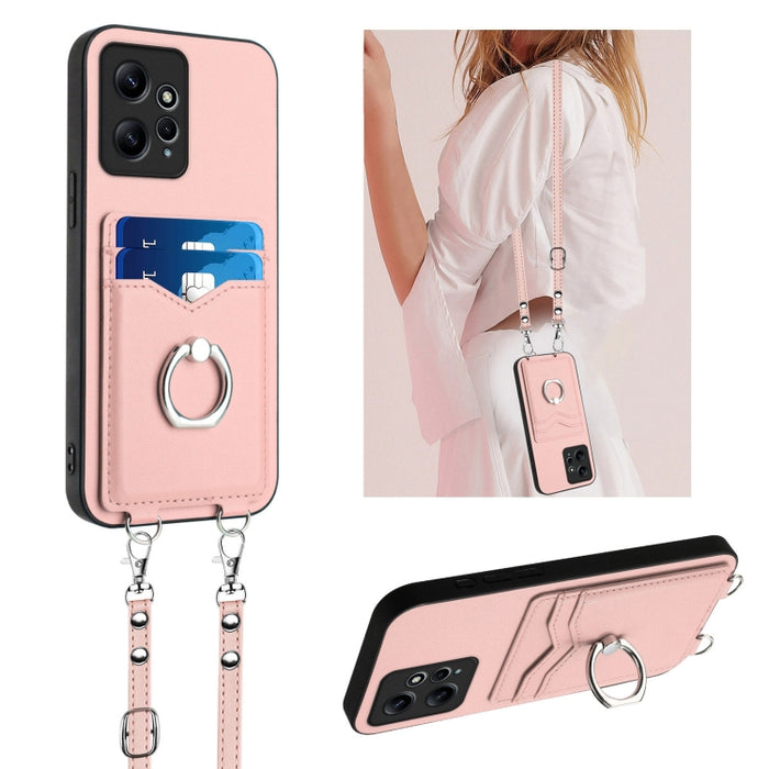 Estuche para teléfono con tarjetero y anillo de cuerda cruzada R20, For Xiaomi Redmi Turbo 3, For Xiaomi Redmi A3 4G Global, For Xiaomi Redmi Note 13 Pro 4G Global, For Xiaomi Redmi Note 13 4G Global, For Xiaomi Redmi 13C 5G / 13R                      ...