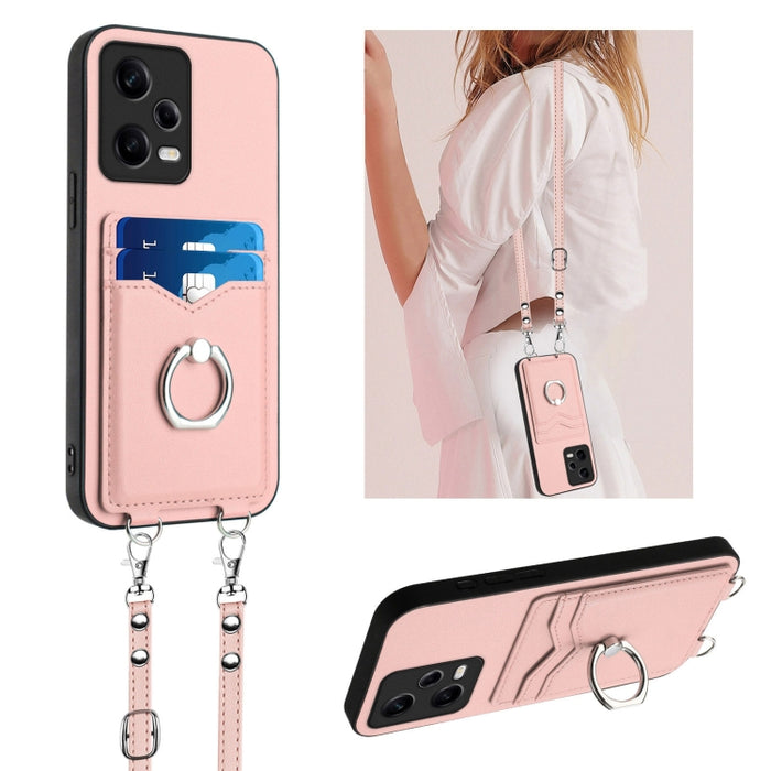 Estuche para teléfono con tarjetero y anillo de cuerda cruzada R20, For Xiaomi Redmi Turbo 3, For Xiaomi Redmi A3 4G Global, For Xiaomi Redmi Note 13 Pro 4G Global, For Xiaomi Redmi Note 13 4G Global, For Xiaomi Redmi 13C 5G / 13R                      ...