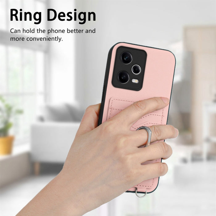Estuche para teléfono con tarjetero y anillo de cuerda cruzada R20, For Xiaomi Redmi Note 12 Pro 5G, For Xiaomi Redmi Note 12 Pro Speed, For Xiaomi Redmi Note 12 5G Global, For Xiaomi Redmi 12C / 11A, For Xiaomi Redmi 10C