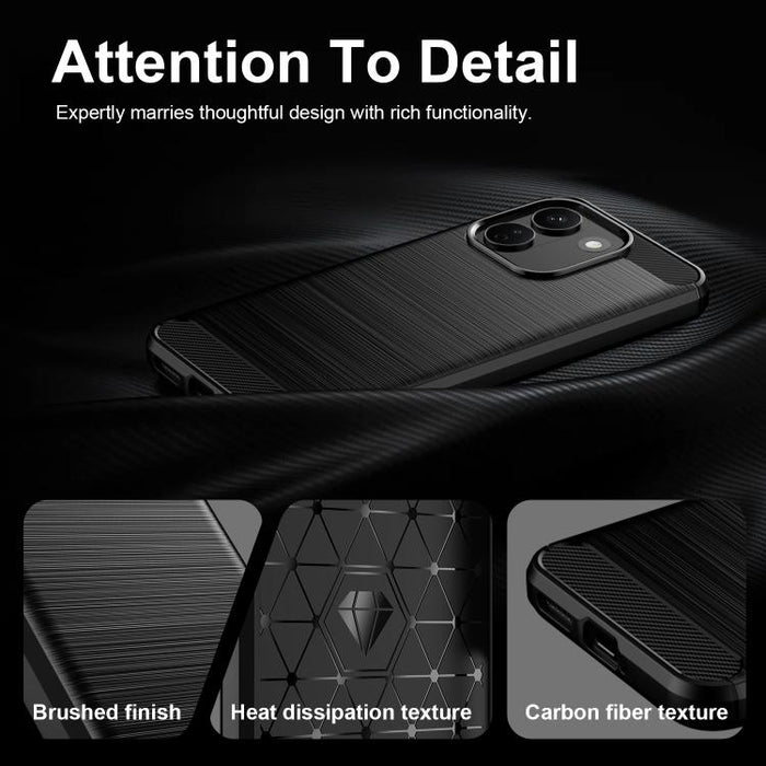 Caja de teléfono de TPU de fibra de carbono con textura cepillada, For Xiaomi 17T Pro 5G, For Xiaomi 17T 5G, For Xiaomi Poco X8 Pro Max 5G, For Xiaomi Poco X8 Pro 5G, For Xiaomi 17 Ultra, For Xiaomi 17 Pro Max, For Xiaomi 17 Pro, For Xiaomi 17         ...