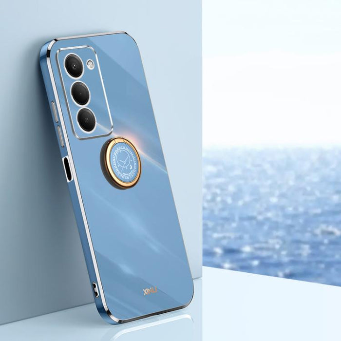 XINLI Estuche a prueba de golpes de TPU con borde dorado chapado en 6D recto con soporte para anillo, For Redmi A7 Pro 4G/5G 171mm, For Redmi Turbo 5 5G/Poco X8 Pro 5G, For Redmi Turbo 5 Max 5G, For Redmi Note 15 4G Global 164mm                        ...