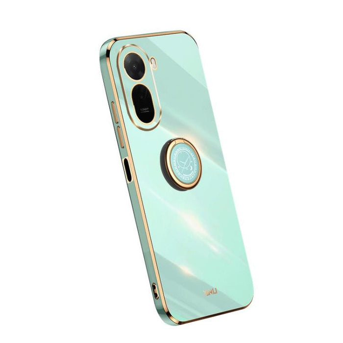 XINLI Estuche a prueba de golpes de TPU con borde dorado chapado en 6D recto con soporte para anillo, For Redmi A7 Pro 4G/5G 171mm, For Redmi Turbo 5 5G/Poco X8 Pro 5G, For Redmi Turbo 5 Max 5G, For Redmi Note 15 4G Global 164mm                        ...