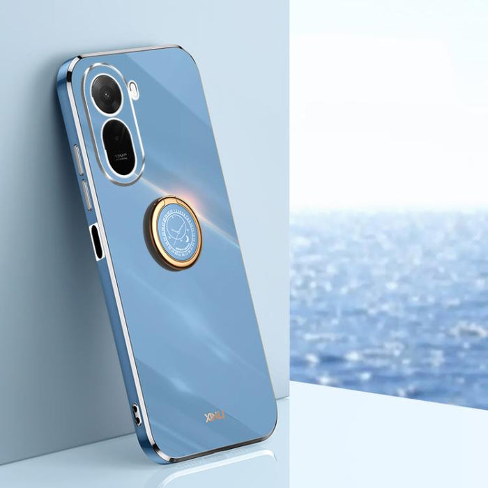 XINLI Estuche a prueba de golpes de TPU con borde dorado chapado en 6D recto con soporte para anillo, For Redmi A7 Pro 4G/5G 171mm, For Redmi Turbo 5 5G/Poco X8 Pro 5G, For Redmi Turbo 5 Max 5G, For Redmi Note 15 4G Global 164mm                        ...